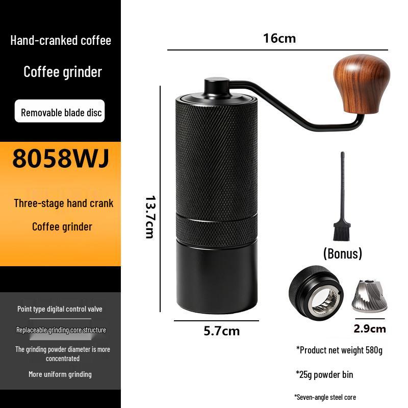 Stainless Steel Hand-Crank Coffee Grinder - Portable and In Stock