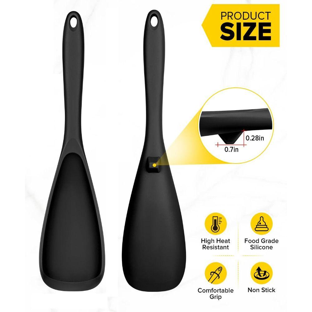 Non Stick Cooking Spoons BPA-Free Baking Cookware Premium Silicone Stirring Spoons  Mixing