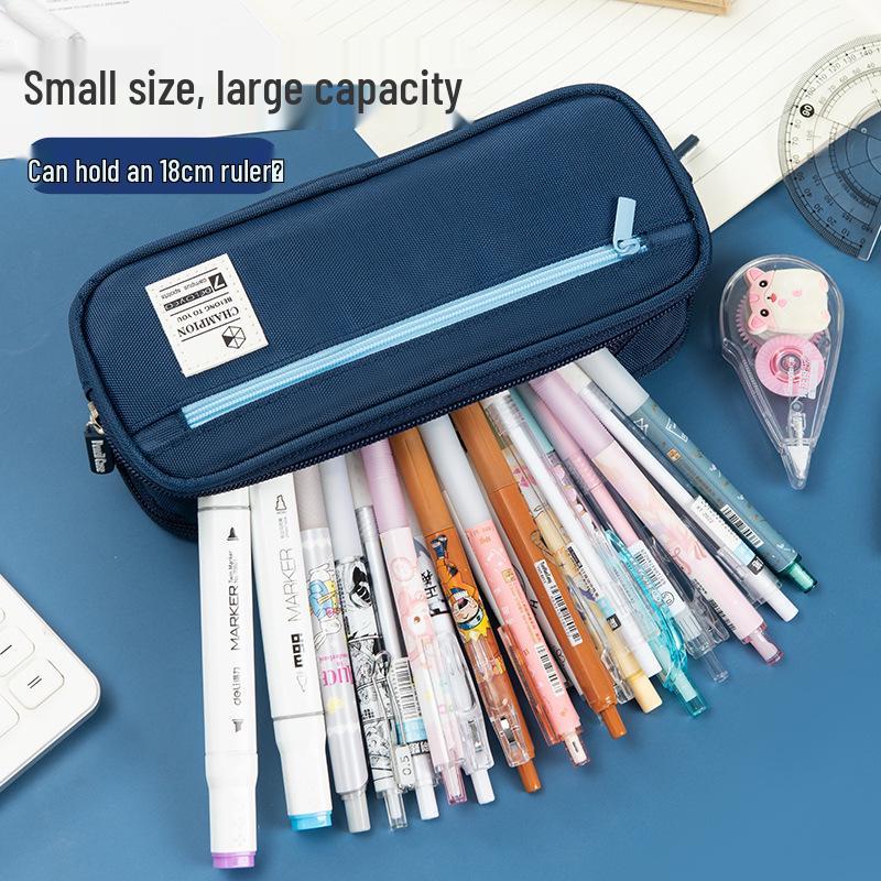 Double Layer Large Capacity Stationery Pencil Case - Korean Style for Middle School Students