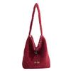 Borsa a Spalla in Peluche Monocolore Ampia Borsa Tote Borsa Sottobraccio Morbida Stile Minimalista Borsa di Design di Nicchia Per Donna Inverno Quotidiano