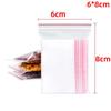 200/100Pcs Thicken Zipper Sealed Bags Clear Plastic Storage Bag for Small Jewelry Food Packing Reclosable Zippers Sealing Pouch