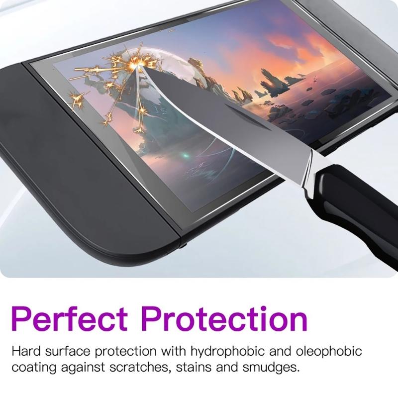 Portable Gaming Toughened Screen Protector Antiglare Surfaces Protects From Daily Wear Preserves Responsiveness for NSW2