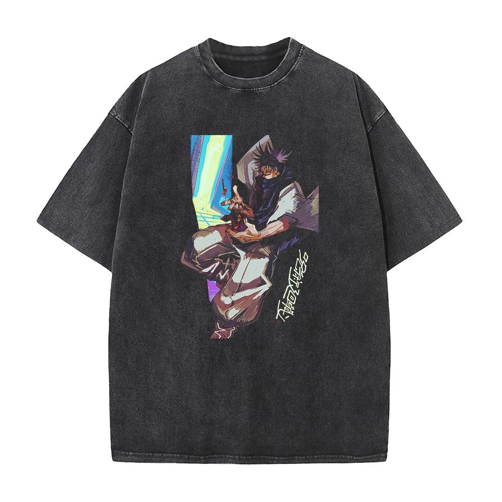 Anime Jujutsu Kaisen Choso Cool Printed T Shirt Men Manga Casual Tshirts Washed Cotton Tee Harajuku Male Vintage Loose T-shirt