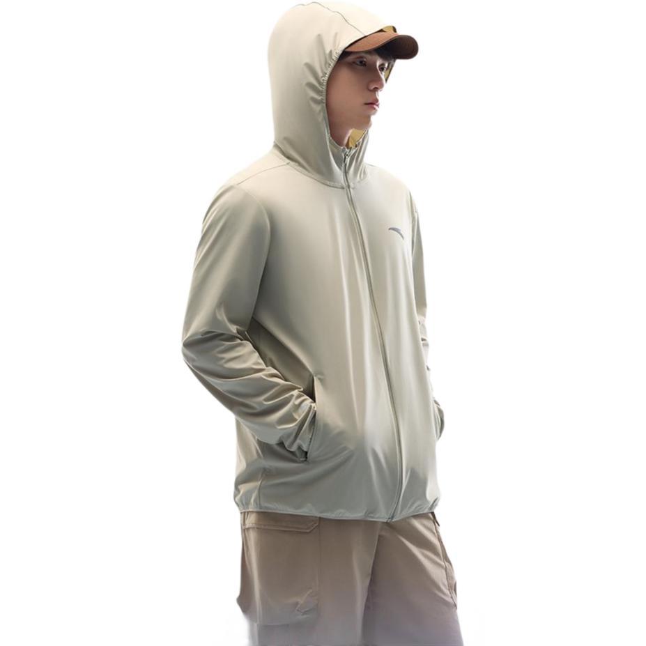 Anta Solid Color Comfortable Versatile Long Sleeve Quick Dry Sun Protection Shirt Men Tops Light-Green 952527704-7