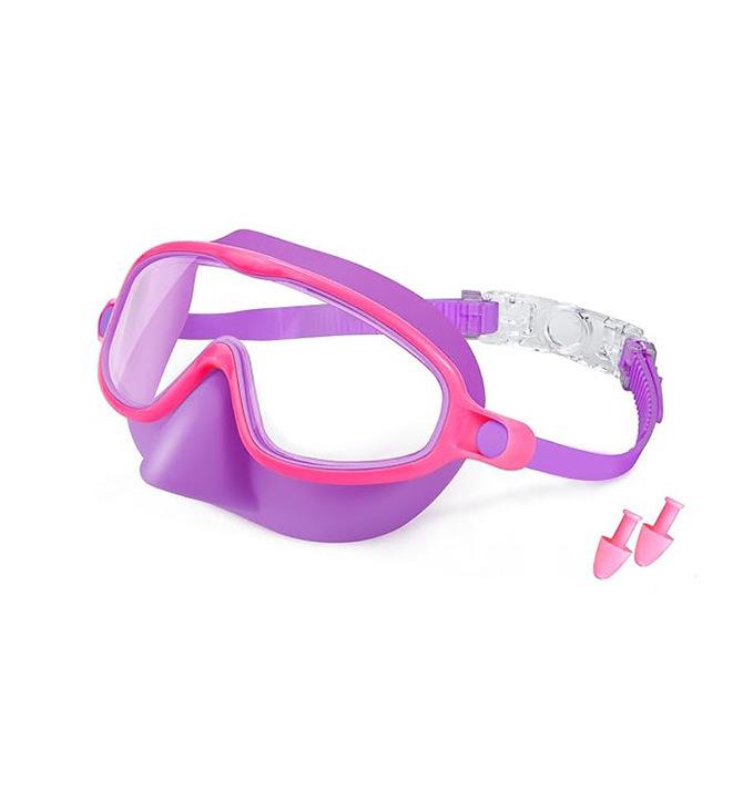 Children's Large Frame Swim Goggles with Nose Cover, Waterproof Anti-Fog, for Boys and Girls