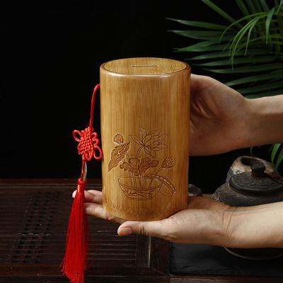 Decorations Container Bamboo Piggy Bank Child Dating Home Ornaments Chinese Coins Goods Money Saving Jar