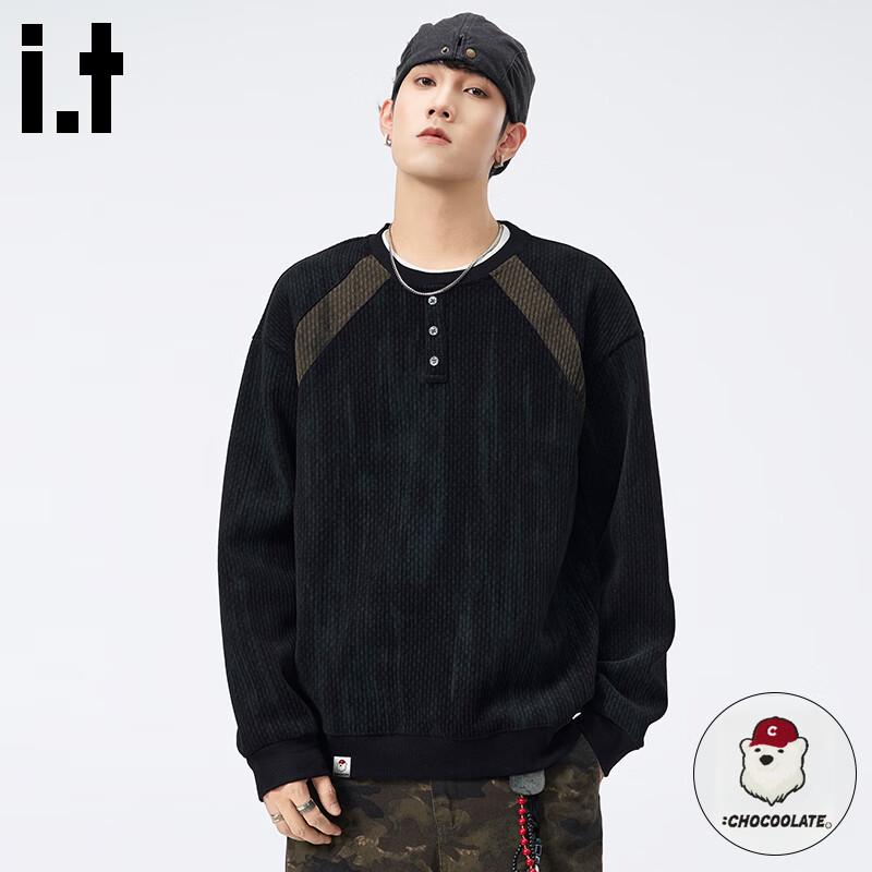 CHOCOOLATE Men s Tie-Dye Patchwork Round Neck Sweatshirt XL