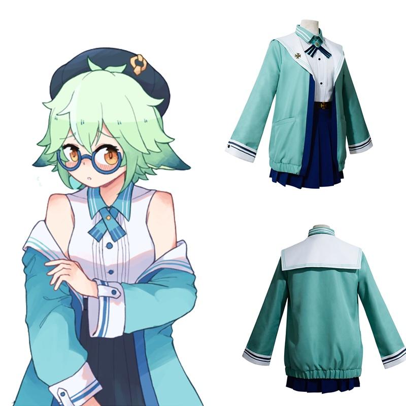 Genshin Sucrose Impact Cosplay Sucrose Costume Cute Jk Uniform Women Dress Game