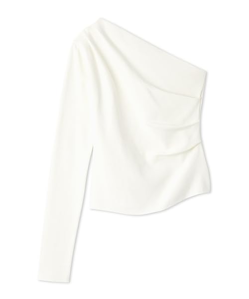 Lily Brown Knit Top White Women's One-Shoulder Décolleté (LWNT251183)