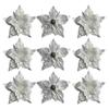 5X Christmas Large Poinsettia Glitter Flower Tree Hanging Party-Xmas Decor