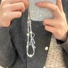 Korean Cute Bowknot Star Pearl Pendant Beaded Phone Charm For iPhone Accessrioes Universal Lanyard Girl Jewelry Hanging Rope 1