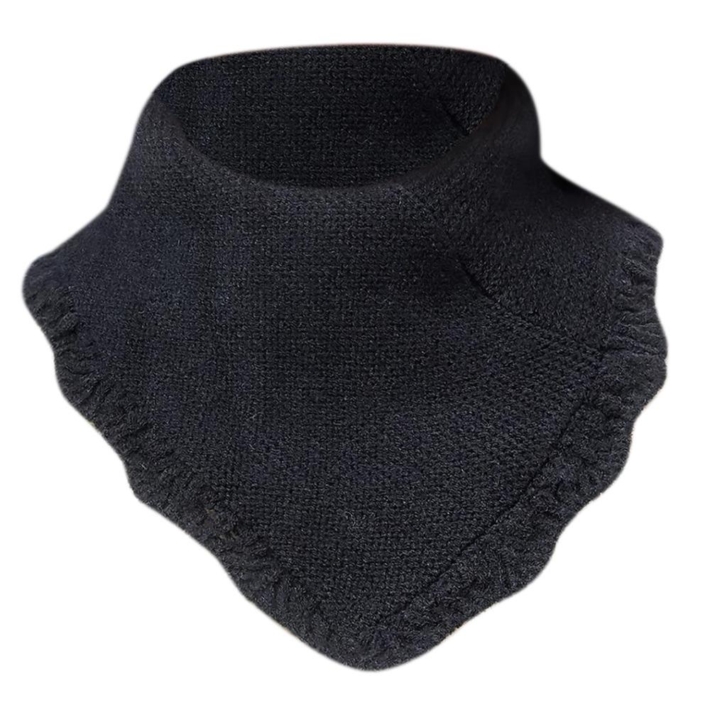 

Detachable Knitting False Collar Windproof Triangle Scarf Casual Fake Collar Women чорний