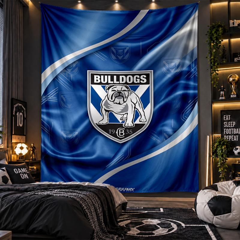 Wandbehang Wandteppich Canterbury-Bankstown Bulldogs Druckstoff für Wohnzimmer Schlafzimmer Heimdekoration