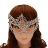 New Halloween Dance Half-Face Mask, Performance Blindfold, Party Party Mask, Rhinestone Alloy Leaf-Shaped Crown