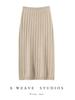 Cashmere Women's High-End Cable Knit Round Neck Sweater & High Waist Skirt Set