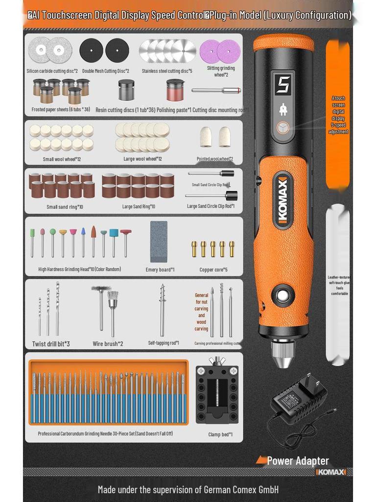 Handheld Electric Grinder & Polisher for Wood, Jadeite, Carving, and Cutting: Compact Electric Drill Tool
