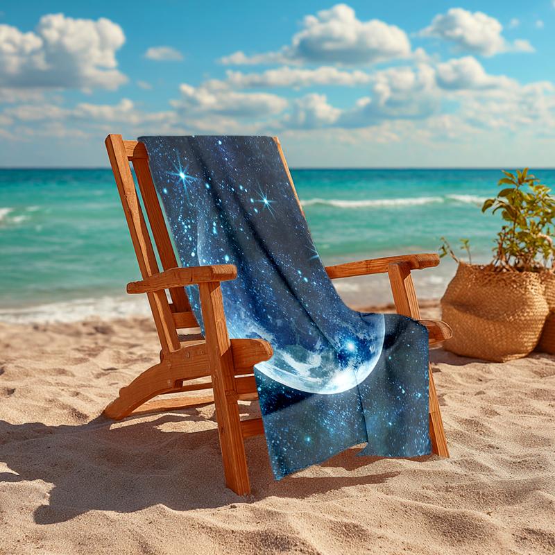 1Pc Cosmic Planet Journey Beach Towel, Quick Dry, Multi-Use for Beach Pool Gym Yoga Home Travel, Christmas, Halloween, Xmas Gift M928733