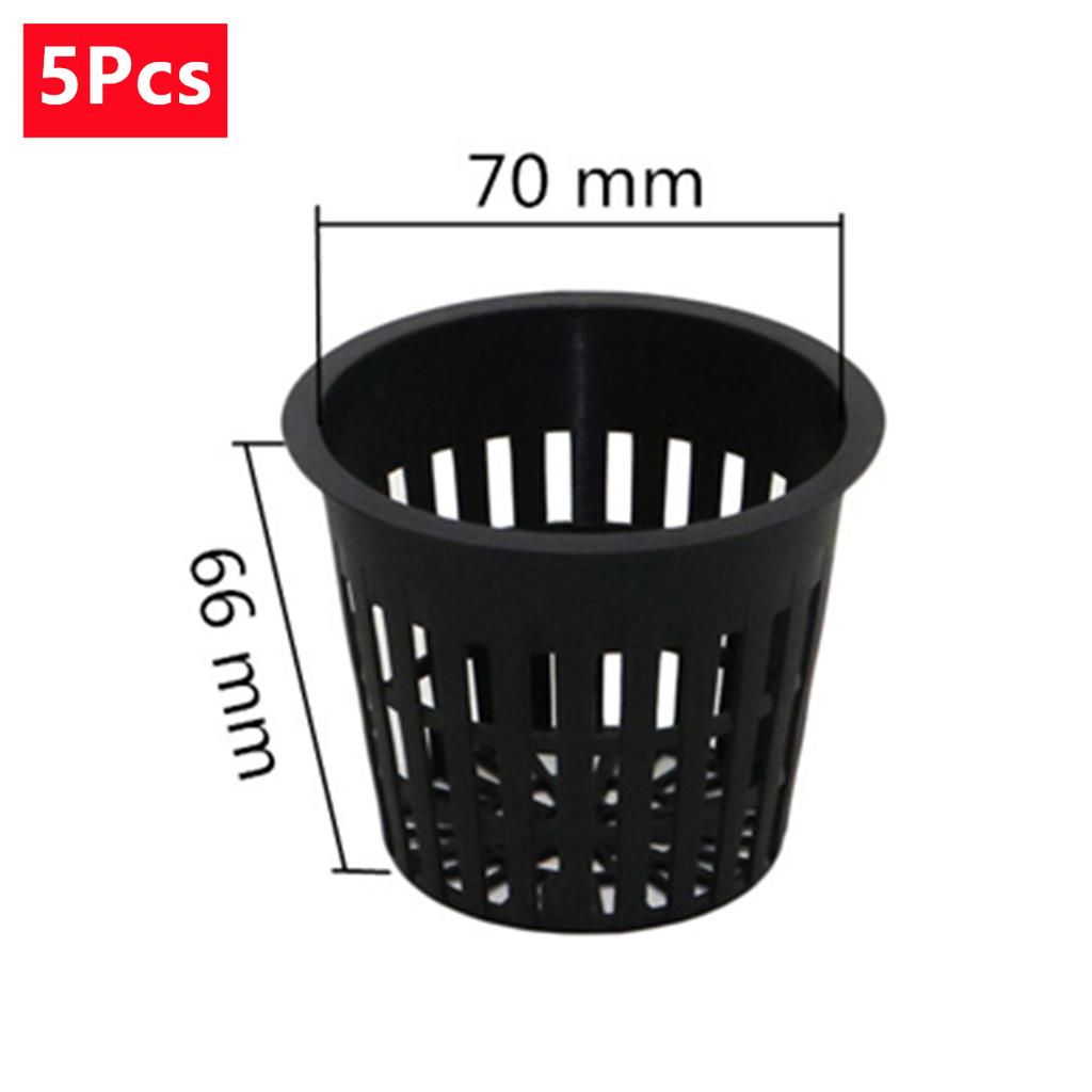 Planting Mesh Cup Hydroponic System Net Basket Soilless Flower Pot Plastic Plant Rooter Slotted Colonization Container 5/50Pcs