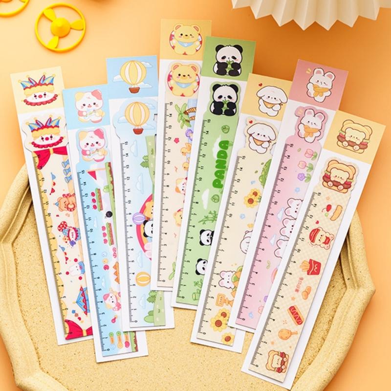 8Pcs Cartoon Magnetic Ruler Set Bendable Drawing Ruler Measuring Tool For Kid Student Art Craft Project Scrapbooking