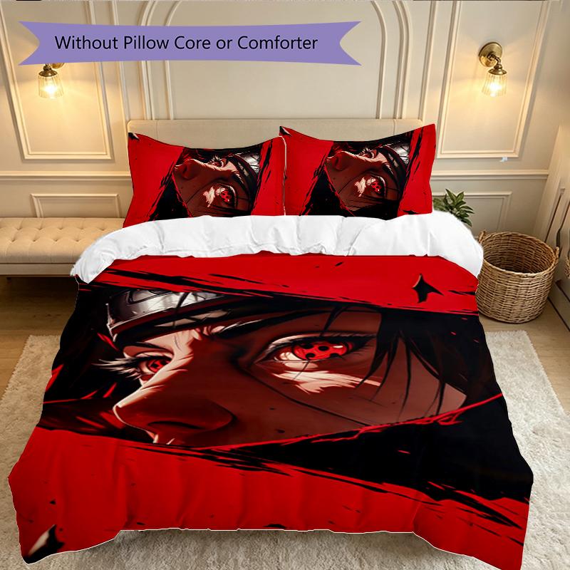 3pcs Game Role Naruto Duvet Cover Set, Home Printed Bedding Set, Breathable and Cozy Bedclothes Suitable For Festival Decor