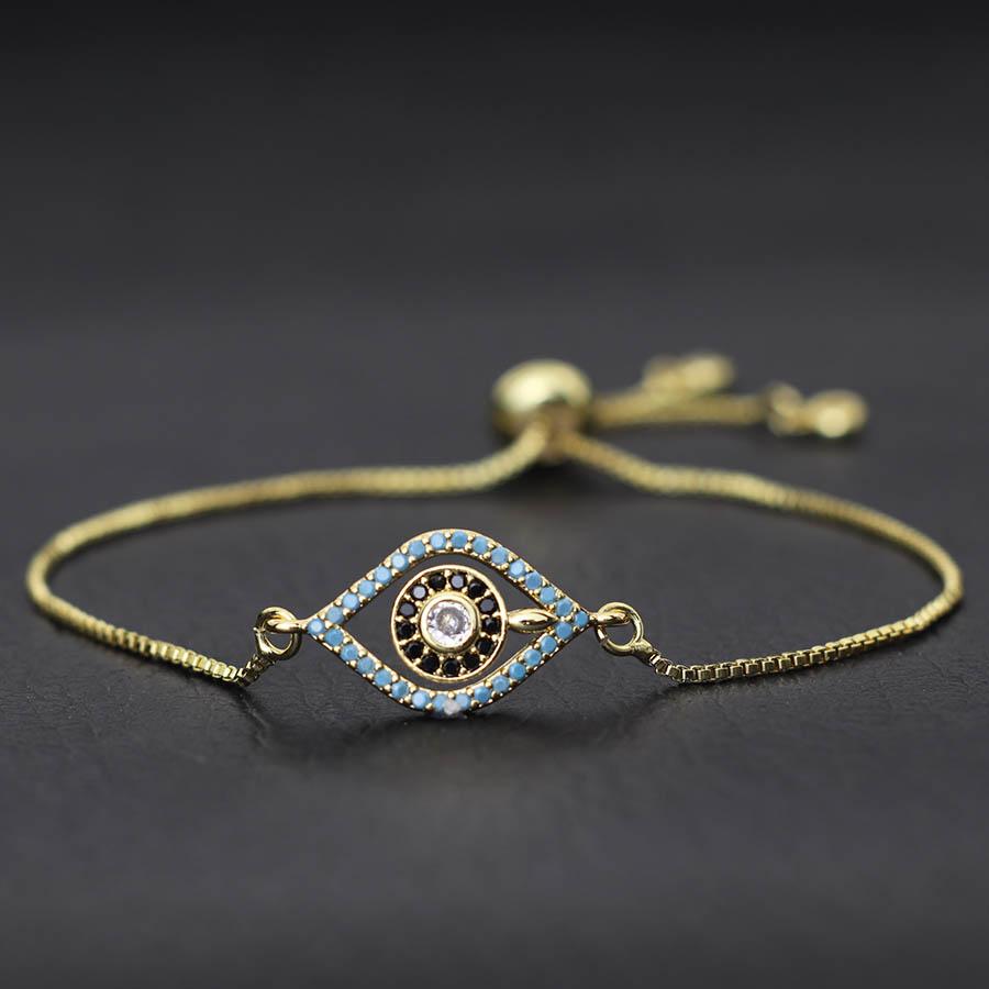 2 Colors Women Chain Bracelet Not Allergic Adjustable Link Braclet Evil Eyes Butterfly Cross Cuckold Braslet Gift For Her Joias