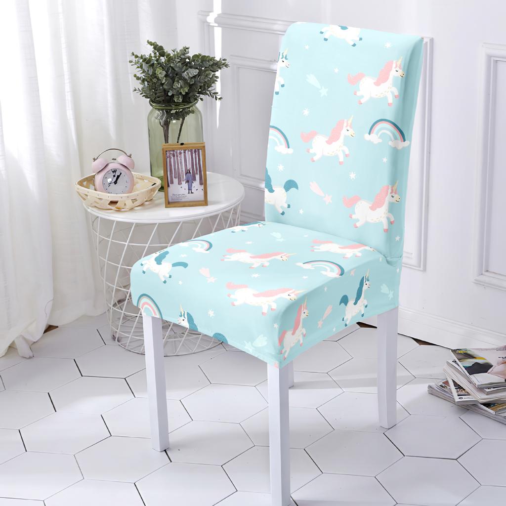 Printed Chair Cover Instagram Style Botanical Pattern Elastic Chair Cover All Season Universal Integrated Backrest Chair Cover