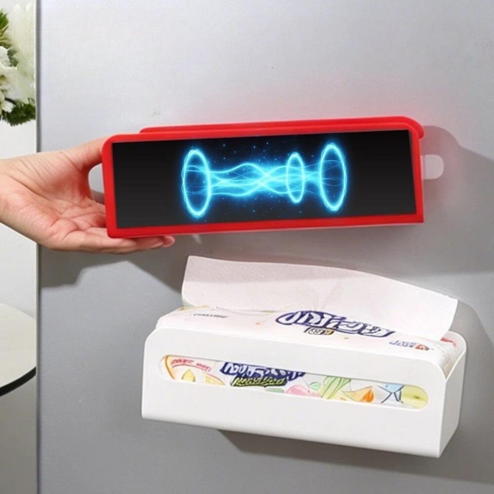 Magnetic Tissue Box Kitchen Fridge Side Storage Box No Drill Household Hand Towel Box Upside Down Tissue Rack