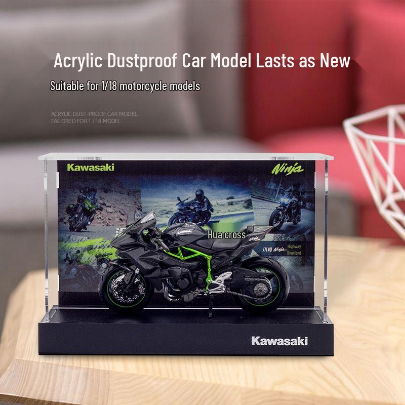 Kameka Kaku 1:18 Kawasaki Motorcycle Model Display Box - Dustproof Ornament Collection Gift