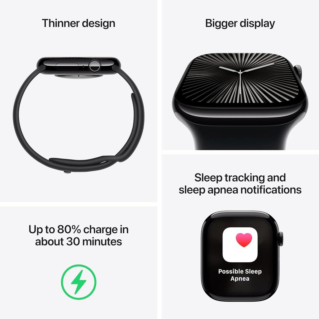Apple Watch Series 10 GPS 42/46MM Aluminum Dial with Silicone Sports Strap
