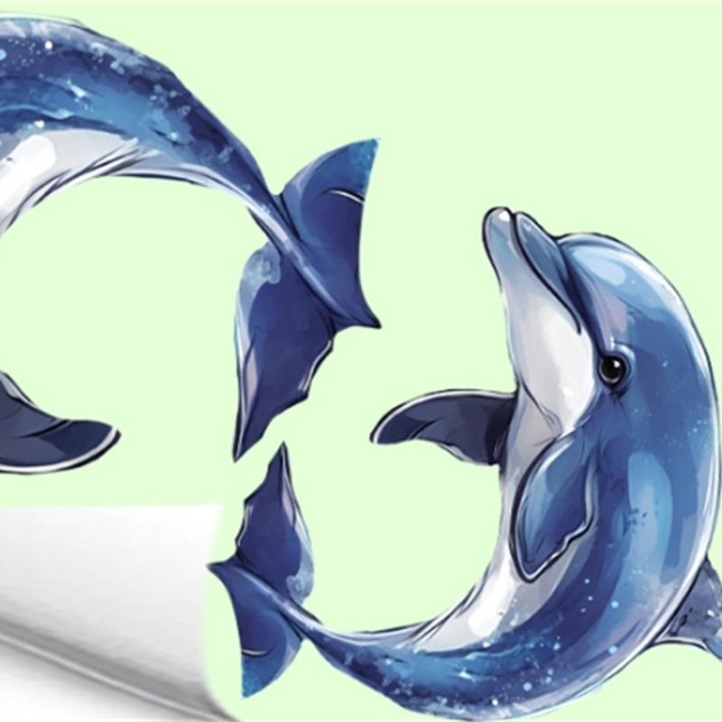 Świecący w ciemności naklejka na toaletę z delfinem samoprzylepna wodoodporna z PCV naklejka do pokoju dziecięcego sypialni łazienki dekoracja domu