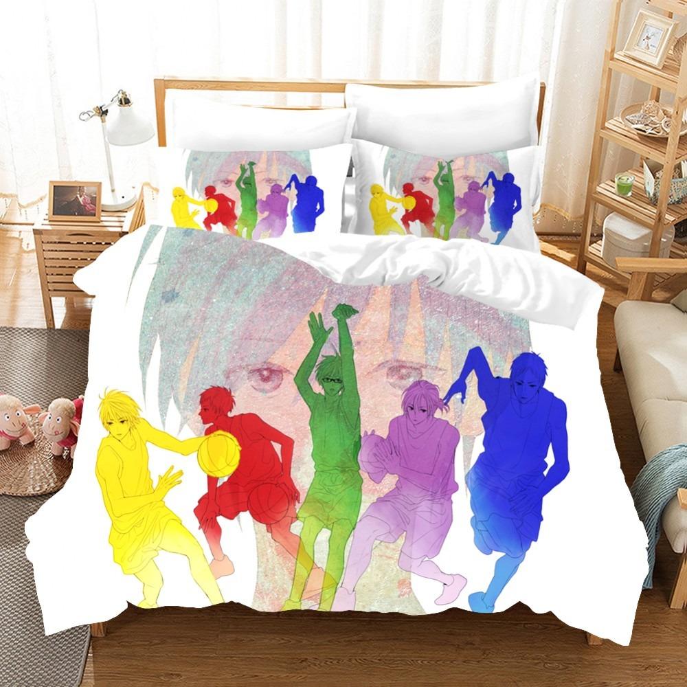 Anime KurokoS Basketball Kuroko Tetsuya Bedding Collection With Bed Linen Cartoon Duvet Cover Collection Pillowcase Twin Size For Boys Bedclothes