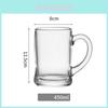 Durable And Heat Resistant Glass Mug With Handle For Home Office And Restaurant Use 330ml