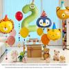 10. Geburtstag Cartoon Tiere & Zahlen Luftballon Party Dekoration für Kinder