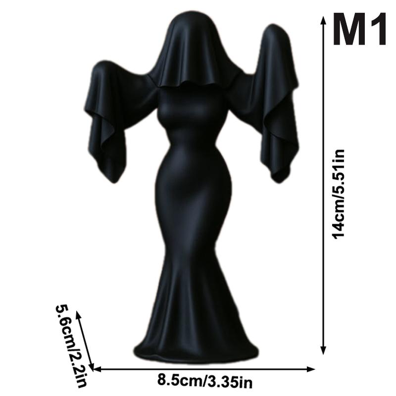 Gothic Bride Figurine 3D Printed Halloween Ghost Bride Statue 3D Printed Female Ghost Desktop Figurine Home Desktop Decoration