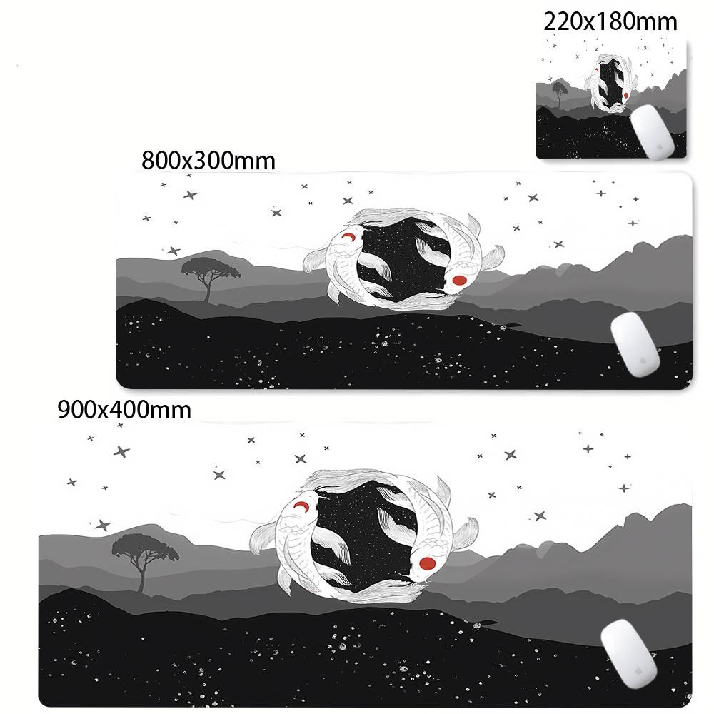 

Yin-Yang Koi Fish Mouse Pad Desk Mousepad Cute HD Deskmst Extended Gaming Keyboard Mats Large 100x50cm XXL Gamer Mousepads Small 220x180x2mm