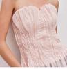 Pink Strapless Ruched Waist Vest - French Sweet Style, Stunning One-Shoulder Design