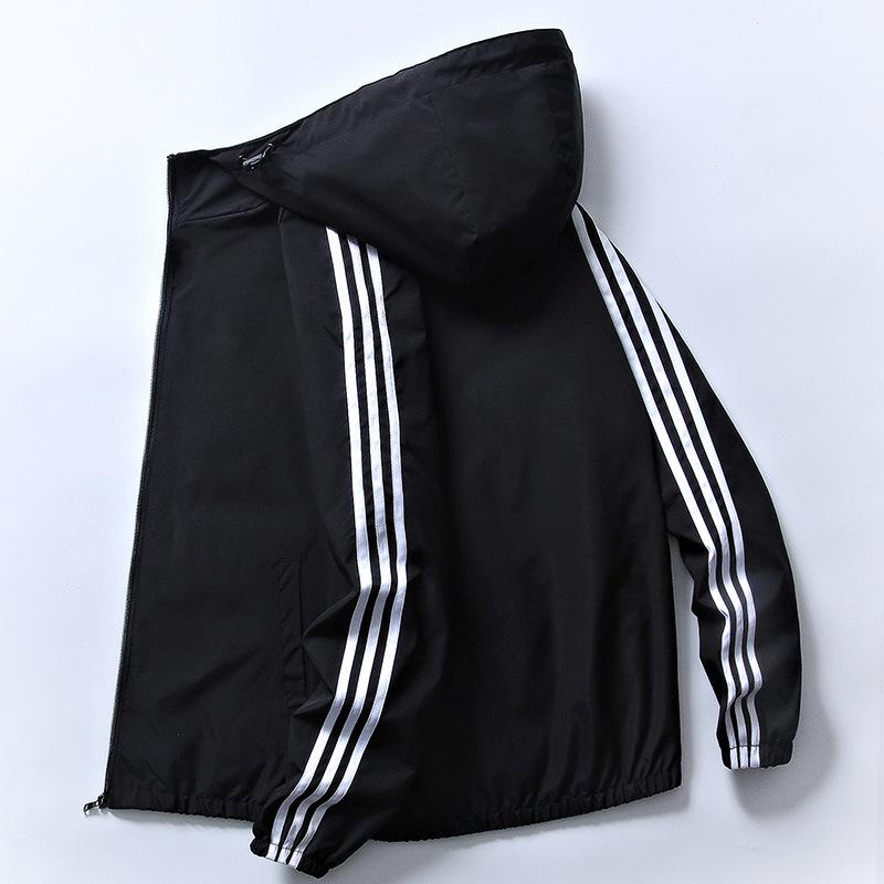 Men's Hooded Sport Jacket - Casual, Lightweight Spring/Autumn Outerwear for Teen Students