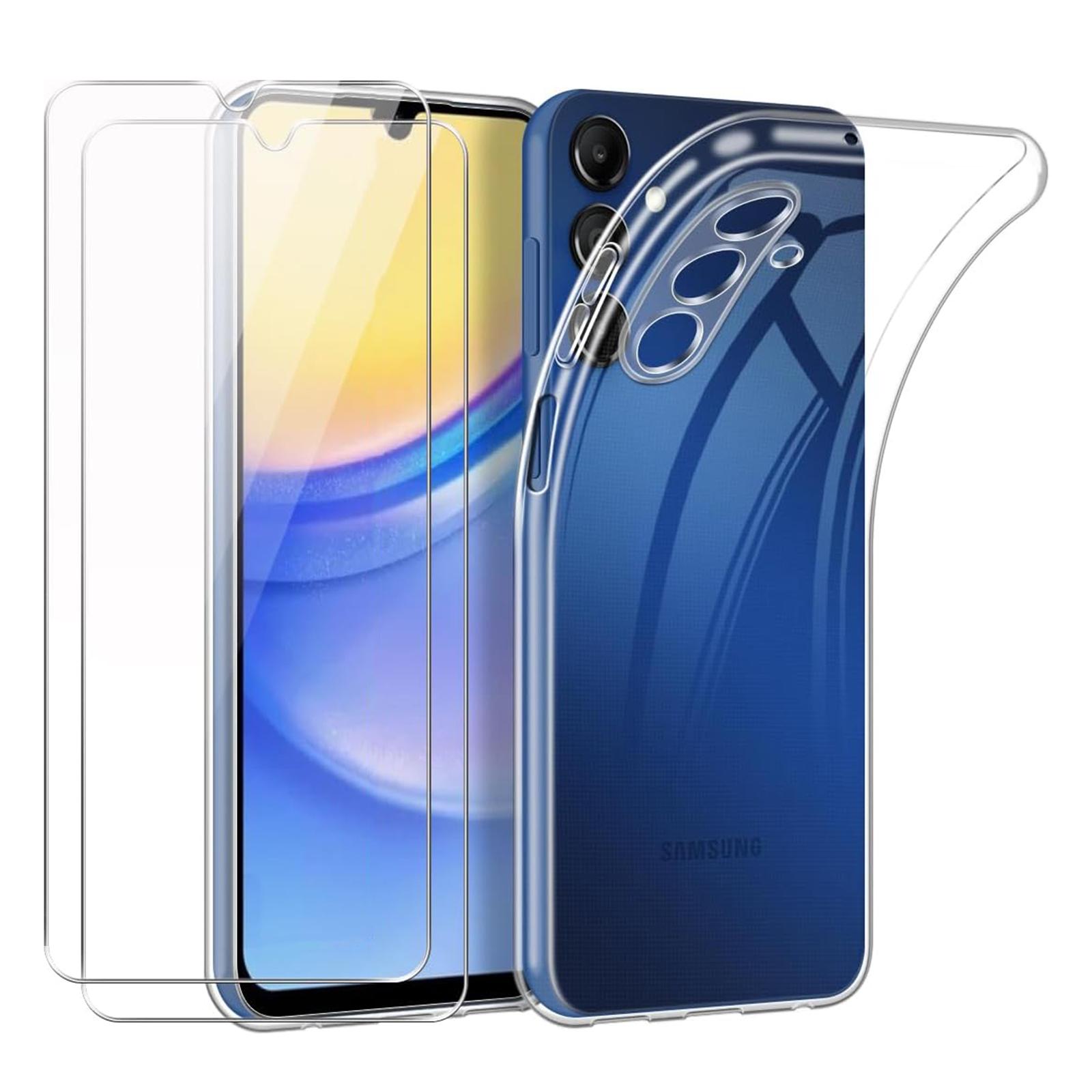 

Для Samsung Galaxy A05s 4G Чехол Гибкий ТПУ Чехол для телефона с 2 шт. 2.5D Арочное Закаленное стекло Пленка A