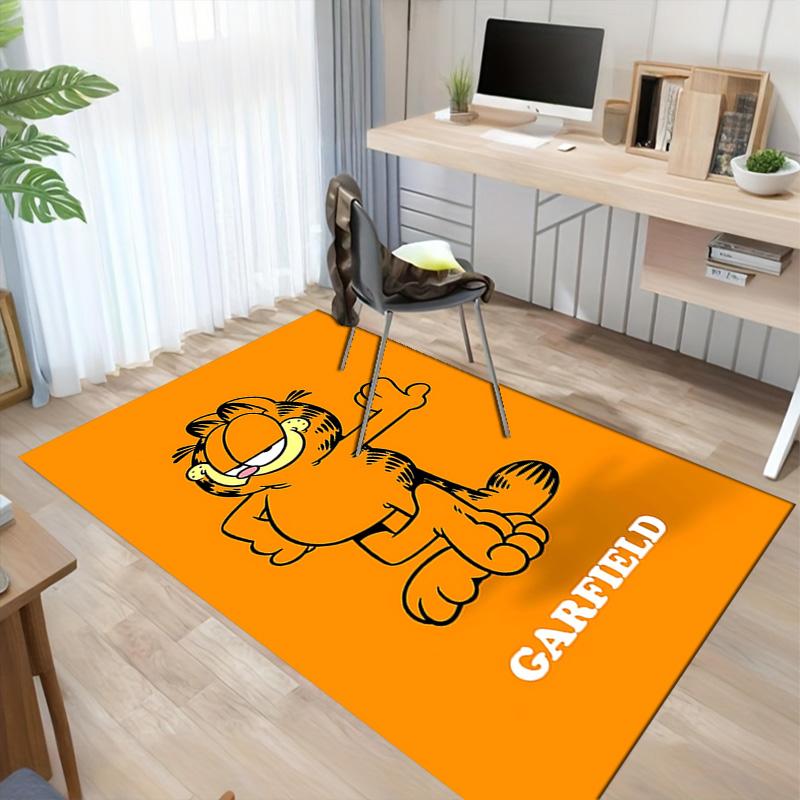 Garfield'S Playful Pose Carpet For Playroom Bedroom Living Room Sofa Home Decorkids Game Area Rug Nonslip Floor Mat