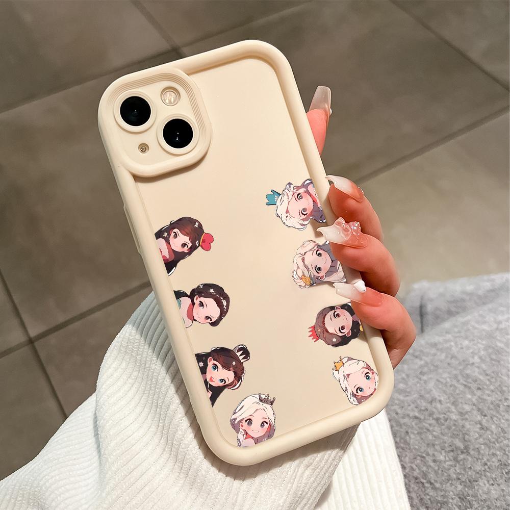 For iPhone 16 15 Pro Max Redmi Note 13 12 11 Pro Samsung S24 Plus S24 Ultra A52 A72 A54 Cartoon Lovely Girl Pattern Soft Silicone Shockproof Case