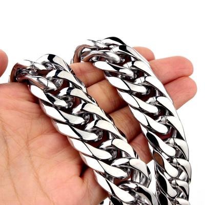Men's Double Buckle Titanium Stainless Steel Cuban Necklace