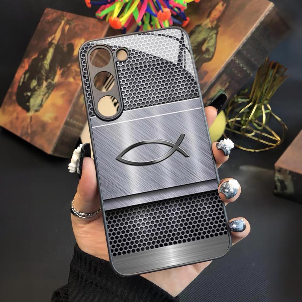 Fish Symbol Jesus Christ Christian Phone Case for Samsung Galaxy S24 S23 S22 S21 S20 A24 A34 A54 A53 Note20 M54 Fe Ultra Plus Gl