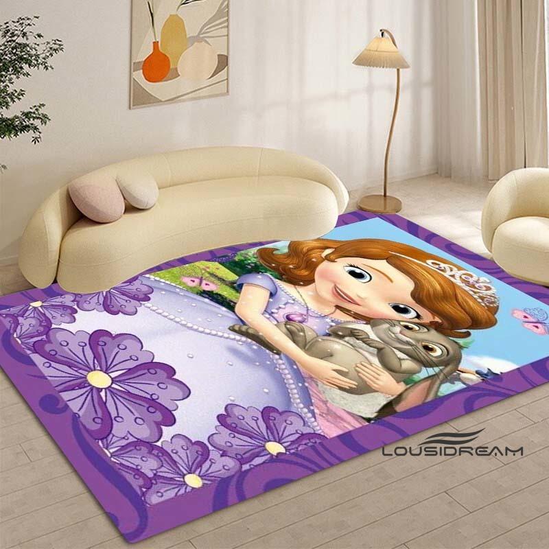Cartoon Sofia die Erste Prinzessinnen-Muster Teppich - Raumdeko, Maschinenwaschbar und Weich, Perfekt für Schlafzimmer Spielmatte, Wohnzimmer