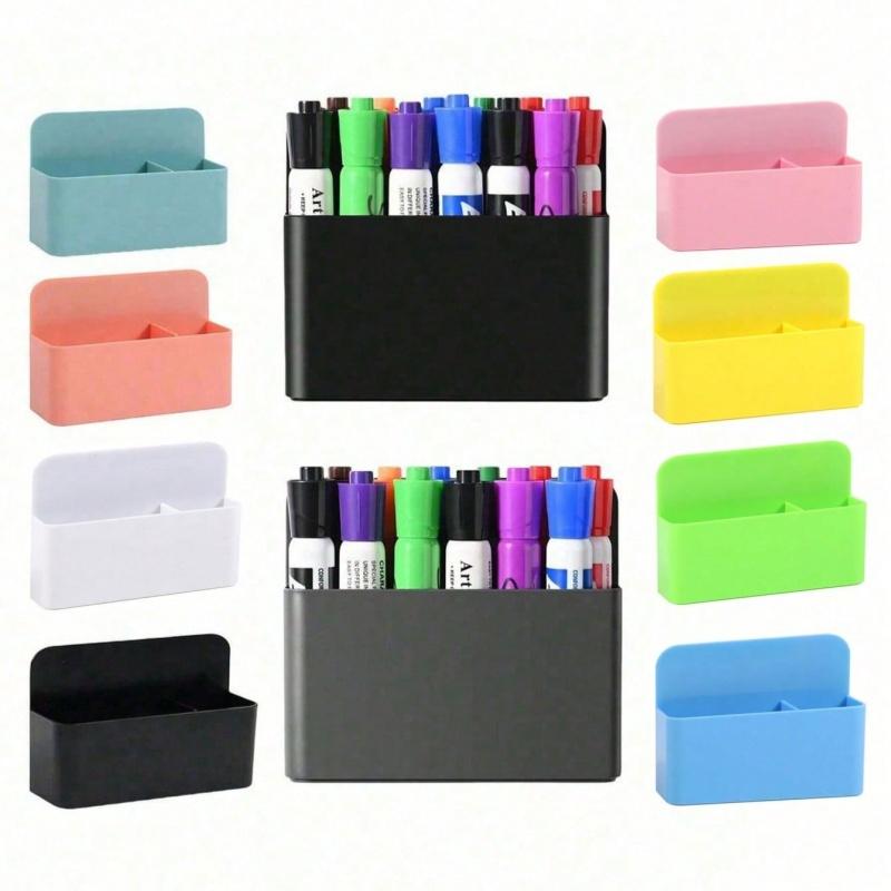 1pc Magnetic Dry Erase Whiteboard Marker Storage Rack, Writing Board Chalk Storage Box, Locker Storage Device