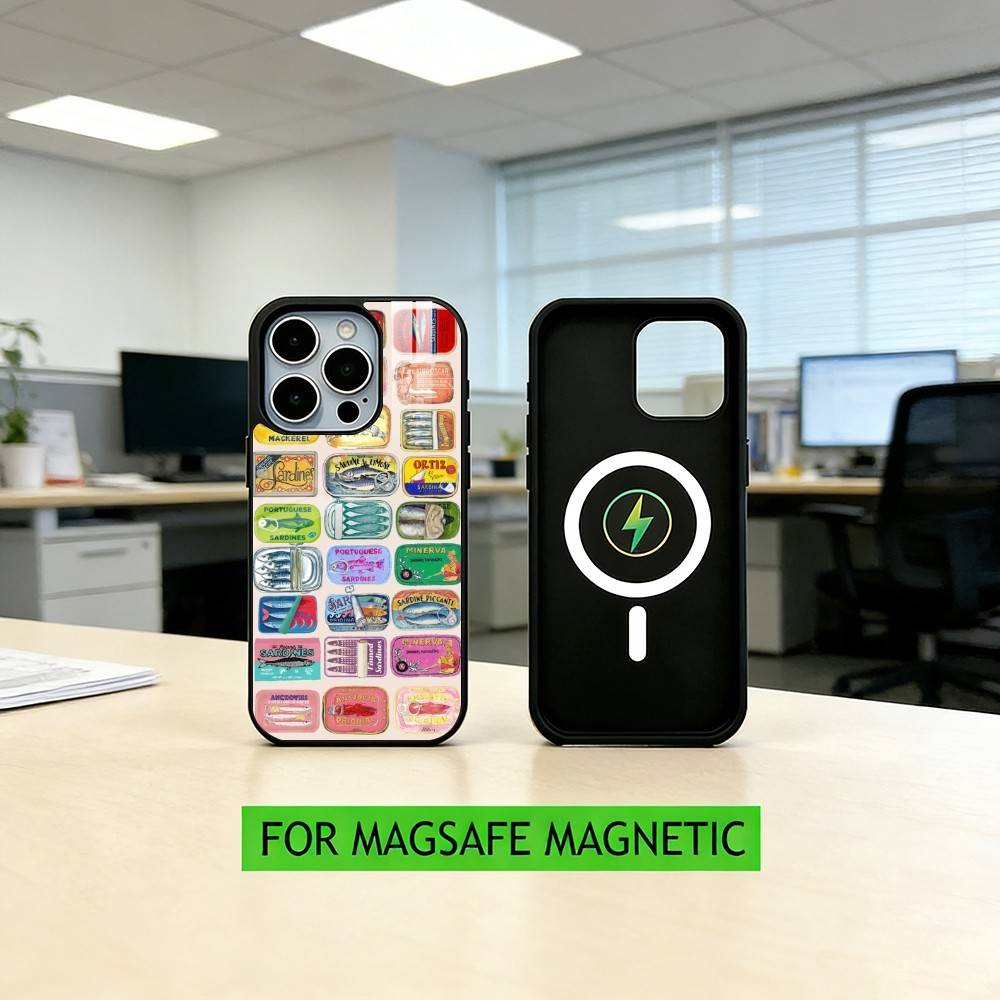 S-Sardines F-Fish Art Phone Case For iPhone17,16,15,14,13,12,11 Plus,Pro Magnetic For Magsafe Wireless Charging