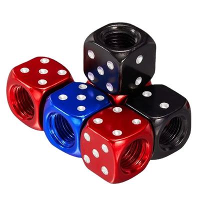 4 Pcs Universal Crown Dice Car Wheel Tire Valve Cap Tyre Rim Stem Covers Airdust Waterproof for Car Motorcycle Bling Accessories