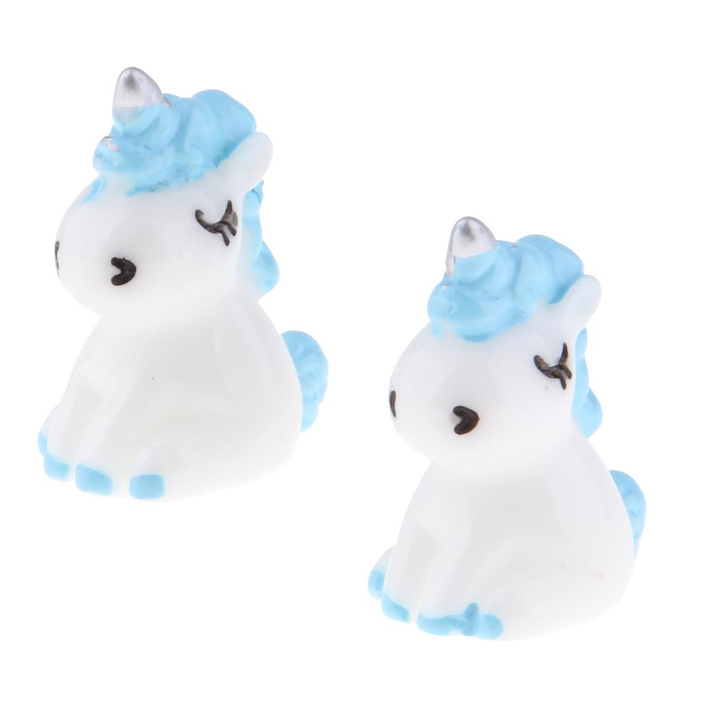Miniature Unicorn Figure Model Hand-painted Resin Fairy Garden Miniature Ornament Kit for Decorative Garden Accessories