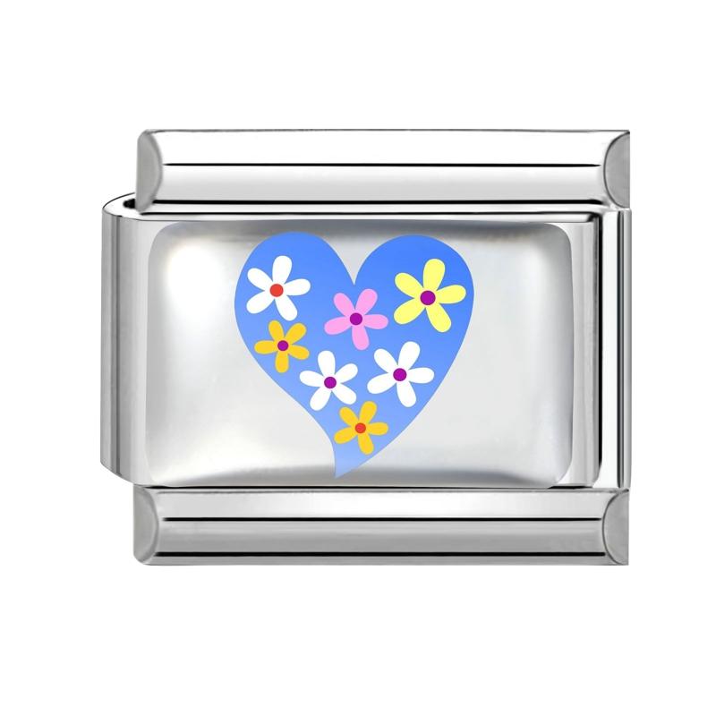 Y2K Dreamy Blue Purple Butterfly Tai Chi Flower Crab Bow Italian Charm Links Fit 9mm Stainless Steel Bracelet DIY Making Jewelry