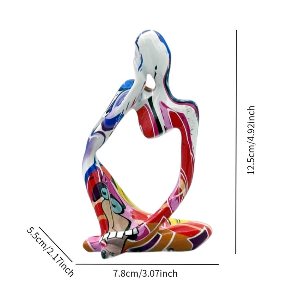 Denker Harzstatue Figur Tischmittelstück Desktop-Dekorationen Abstrakte Skulptur für Bauernhaus Schublade Büro Schrank Schlafzimmer