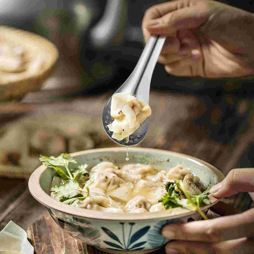 2 Pcs Stainless Steel Caviar Colander Strainer Spoon for Cooking Rustproof Fine Mesh for Quick Water Drainage for Home